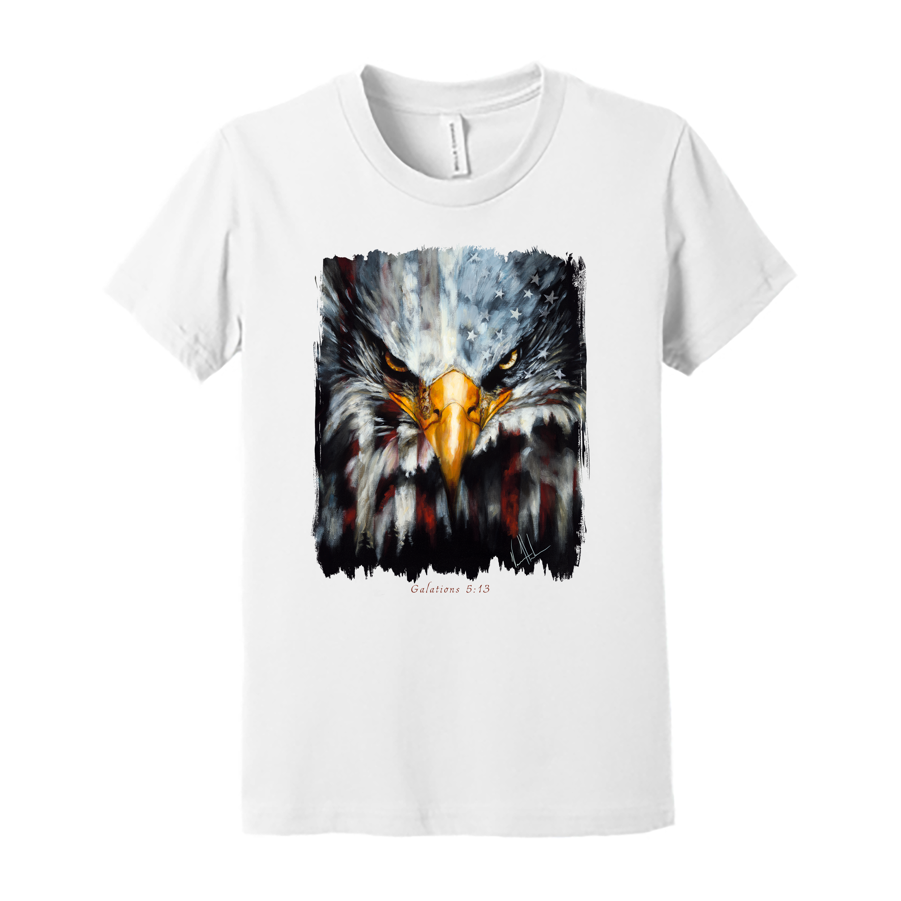 Kids T - Stripes of Freedom - (Organic Cotton) Organic Cotton Vanessa Horabuena Youth White Small