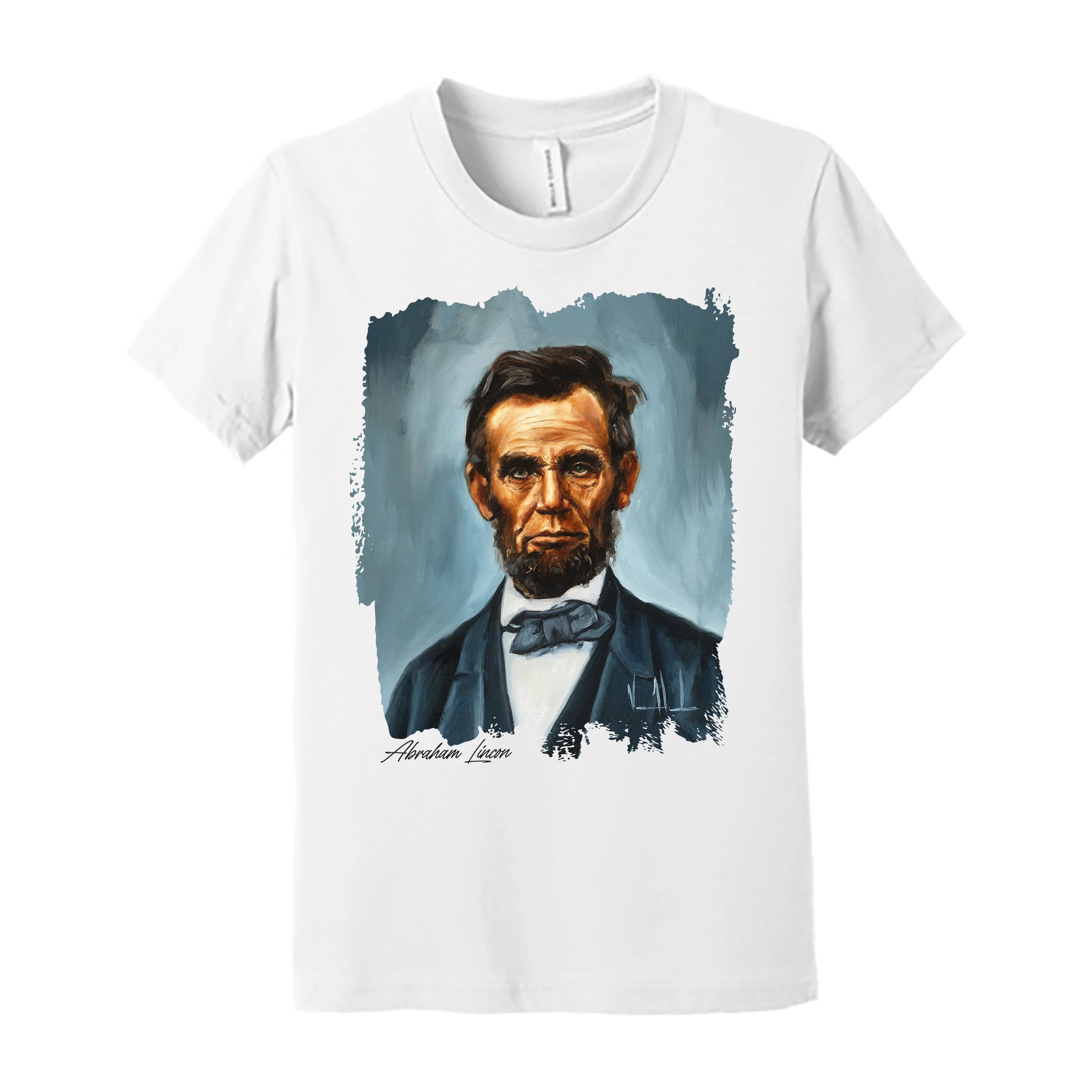 Kids T - Abraham Lincoln - 4th of July -(Organic Cotton) Organic Cotton Vanessa Horabuena Kids White Small