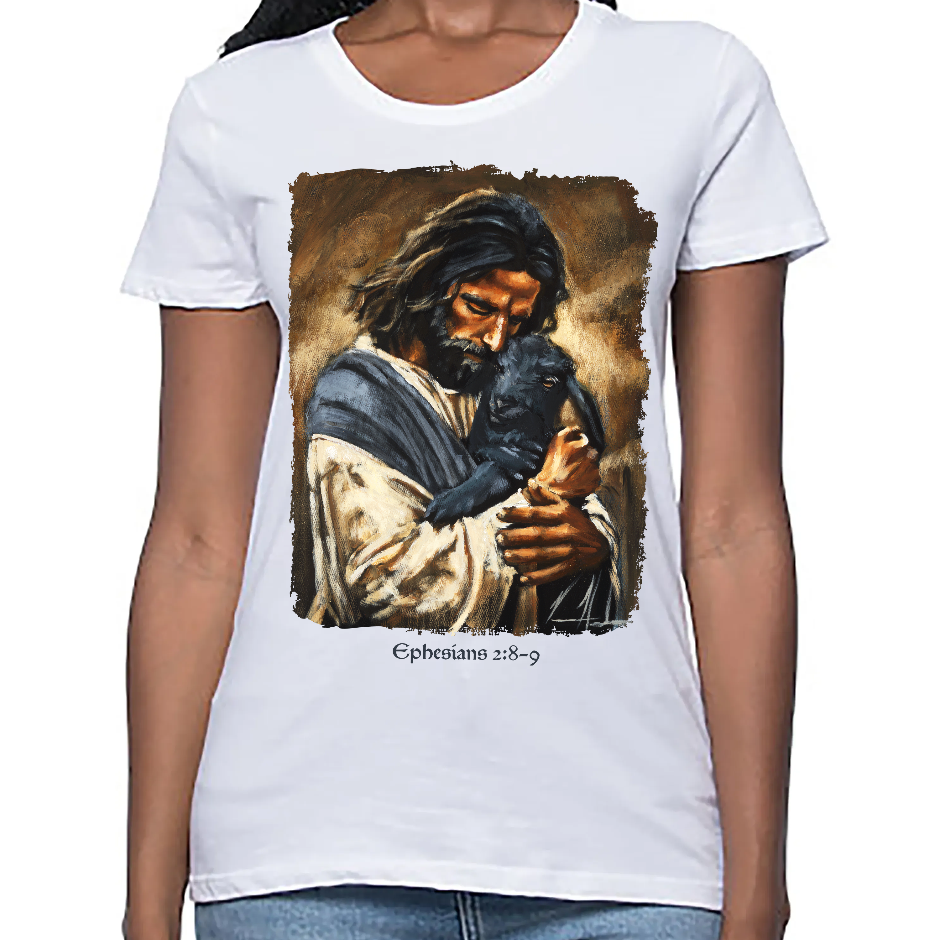 Women's T (Organic Bamboo) - Saved By Grace Organic Bamboo Vanessa Horabuena White XS
