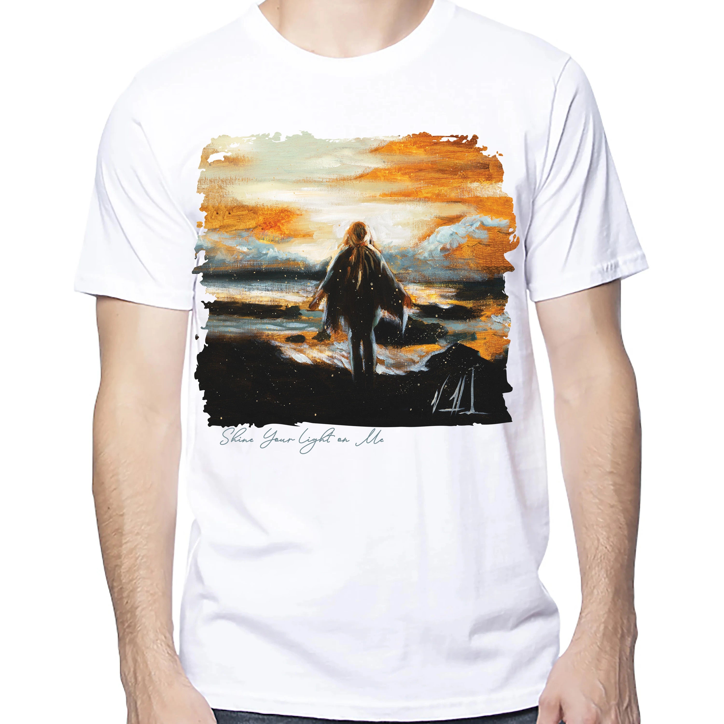 Unisex T (Organic Cotton) - Shine Your Light on Me Organic Cotton Vanessa Horabuena White XS