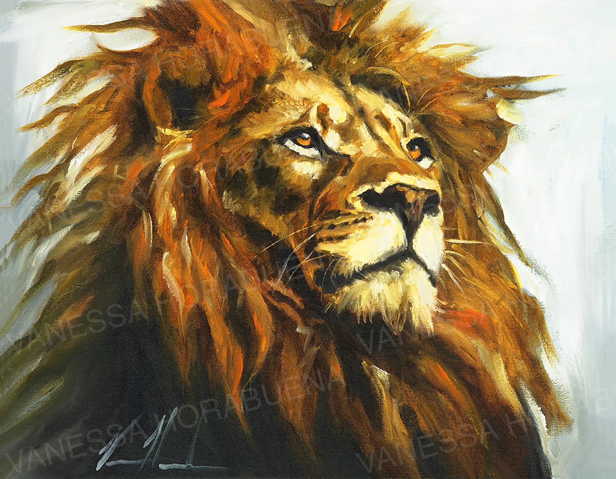 With Eyes on Eternity Lion Art Print Vanessa Horabuena