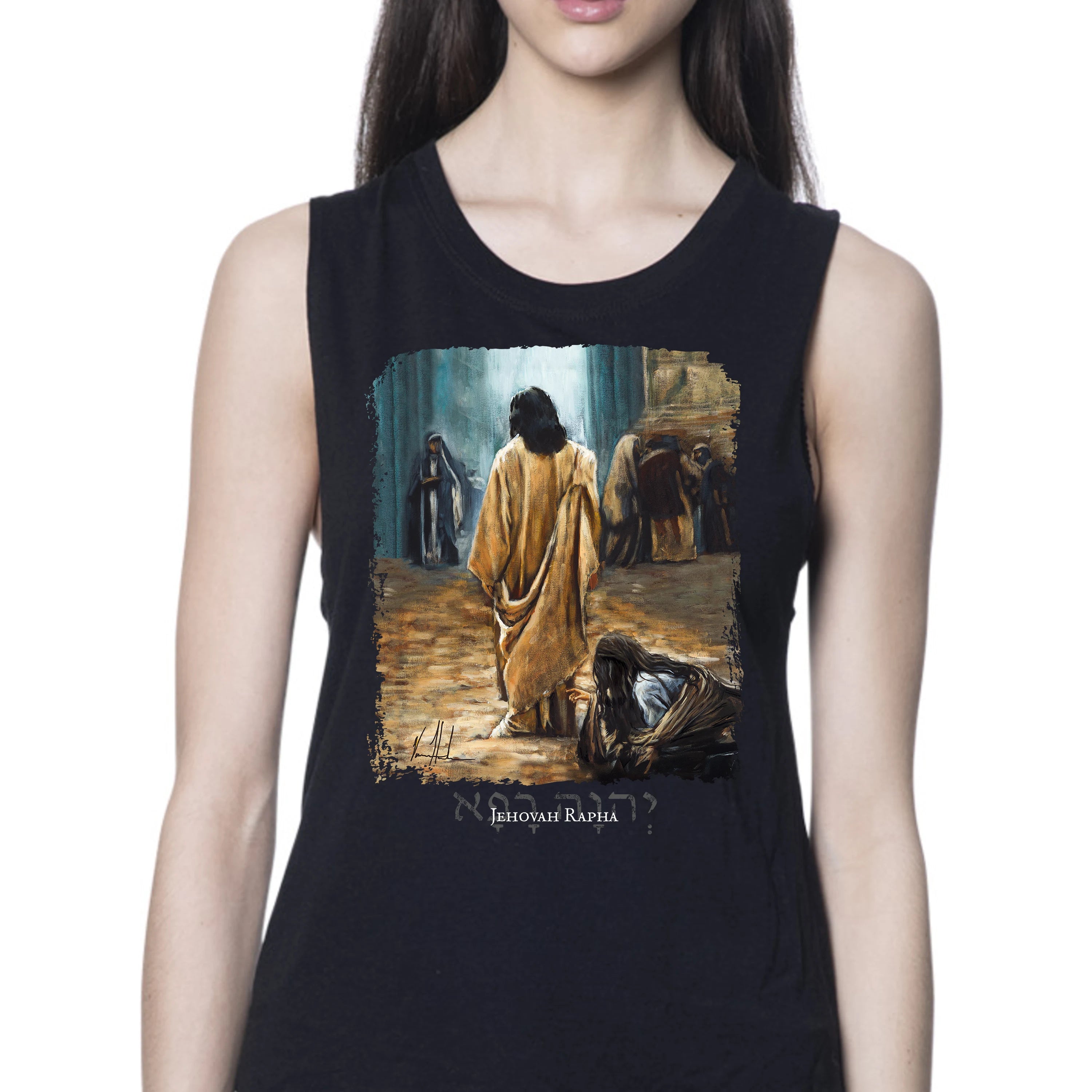 Jesus Healer - Women's Tank Top (Organic Bamboo) Organic Bamboo Vanessa Horabuena Black XS