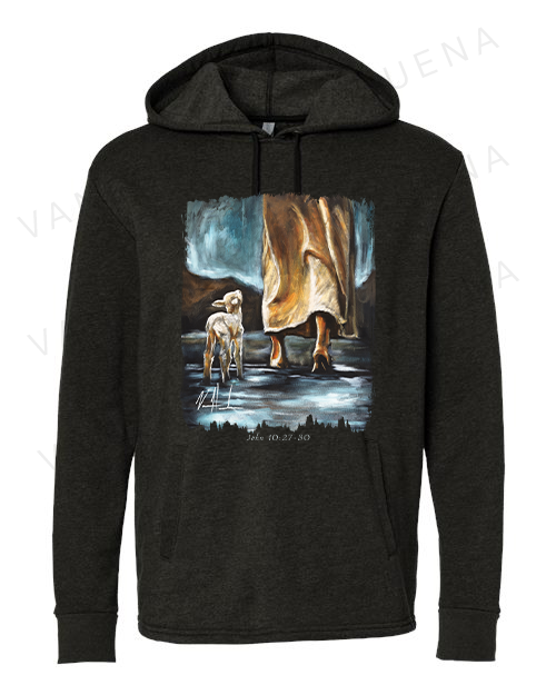 CLEARANCE - My Sheep Listen to My Voice - Unisex Hoodie Poly-Blend Vanessa Horabuena Black S
