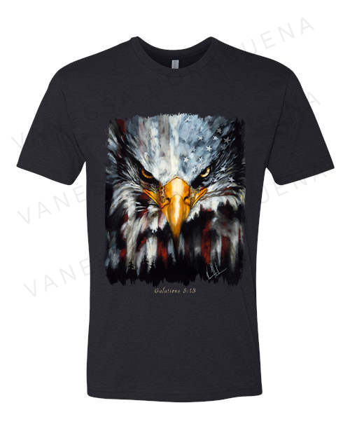 Stripes of Freedom - Unisex T-Shirt Vanessa Horabuena Short Sleeve Black Small